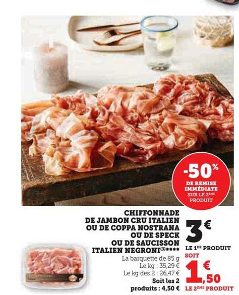 Promo Chiffonnade De Jambon Cru Italien Ou De Coppa Nostrana Ou De