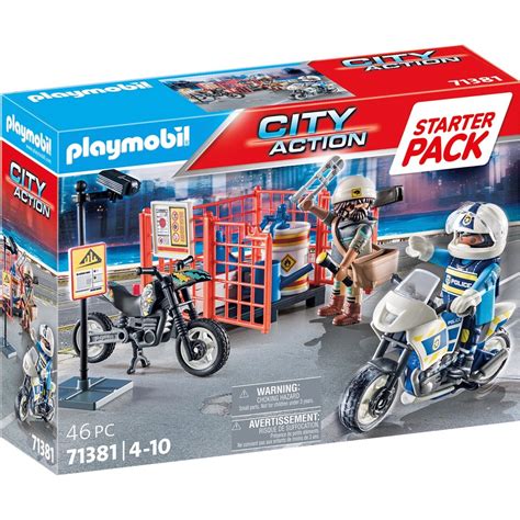 playmobil city action starter pack police  toys shopgr