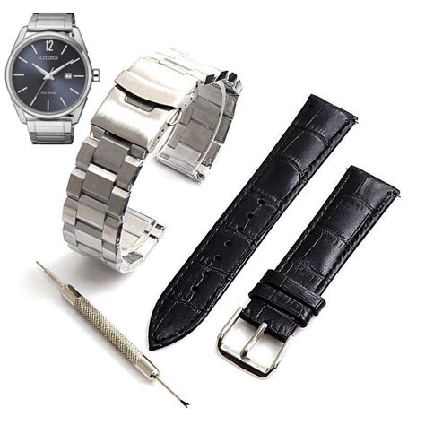 Steel And Leather Replacement Watch Band Fits Citizen Bm H E