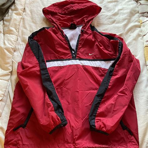 Red Nike Windbreaker Excellent Condition Large Depop