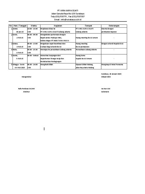 Agenda Kerja Pimpinan Tugas 1 Pdf
