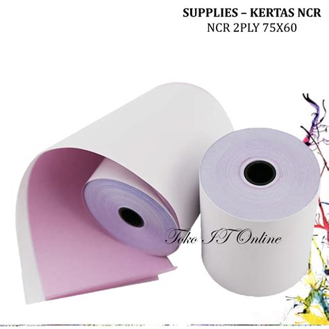 Jual Kertas Struk Kasir Ncr 2ply 75x60 Paper Roll Rangkap 2 Printer Dot