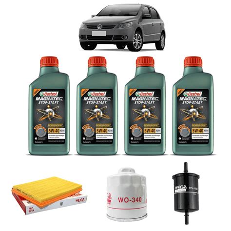 Kit De Filtros Troca De Óleo Fox Gol G5 G6 1 0 Castrol 5w40 Submarino