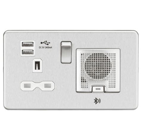 SFR9905BCW Screwless 13A Switched Socket With Dual USB Slots 2 4A And