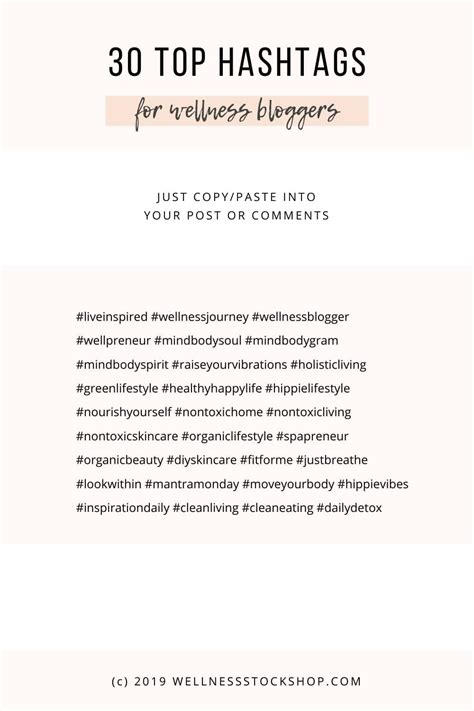 Top 30 Instagram Hashtags For Wellness Bloggers Free Download