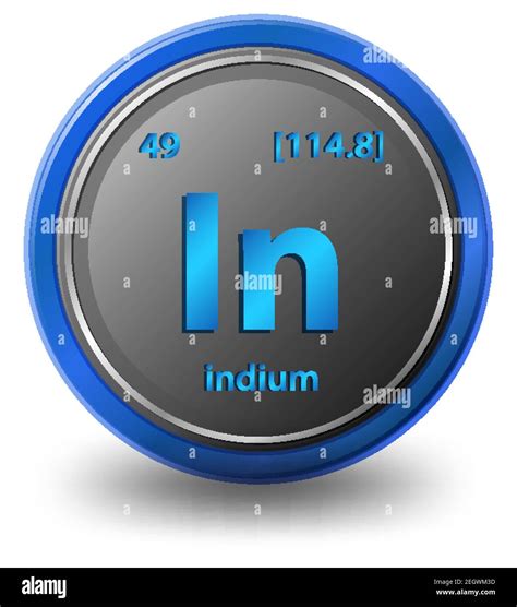 Indium Chemical Element Chemical Symbol With Atomic Number And Atomic