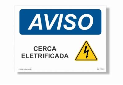 Placa Aviso Cerca Eletrificada