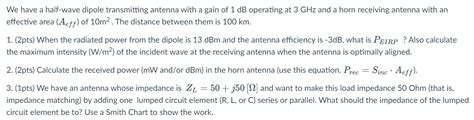 Solved We Have A Half Wave Dipole Transmitting Antenna With Chegg