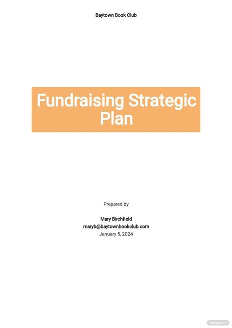 Fundraising Strategic Plan Template For Nonprofits Google Docs Word