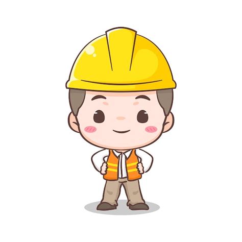 Premium Vector Cute Contractor Or Architecture Cartoon Character