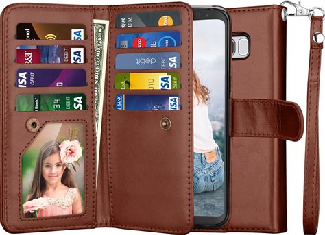 Qltypri Samsung Galaxy S8 Case Premium Pu Leather Simple Wallet Case Tpu Bumper