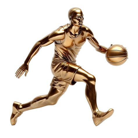 3d Bronze Basketball Player Figure Doing Dribble Pose 3d Gold Silver