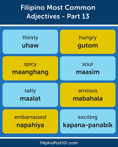 Learn Filipino — Filipino Most Common Adjectives