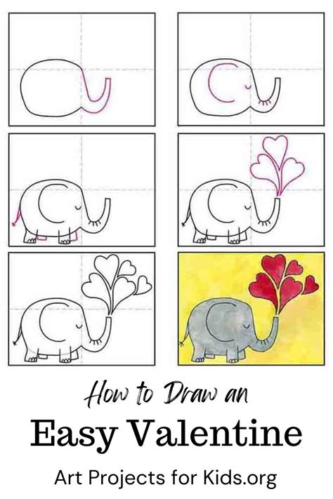 Easy Valentine Drawing Tutorial Video And Easy Valentine Coloring Page