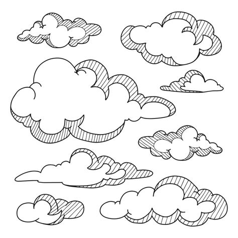 Doodle Set Of Clouds Vector Illustration Vector Art At Vecteezy