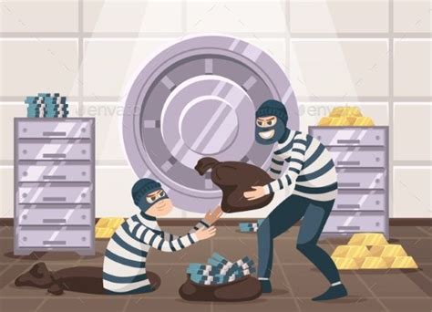 Cartoon Bank Robbery | Bank robbery, Robbery, Easy cartoon drawings