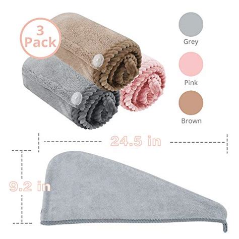 Suntee Pack Microfiber Hair Towel Wrap Super Absorbent Hair Drying