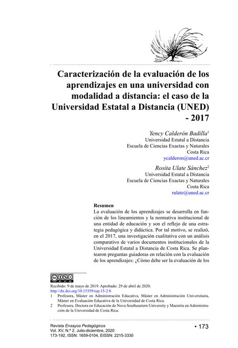 Pdf Caracterizaci N De La Evaluaci N De Los Aprendizajes En Una