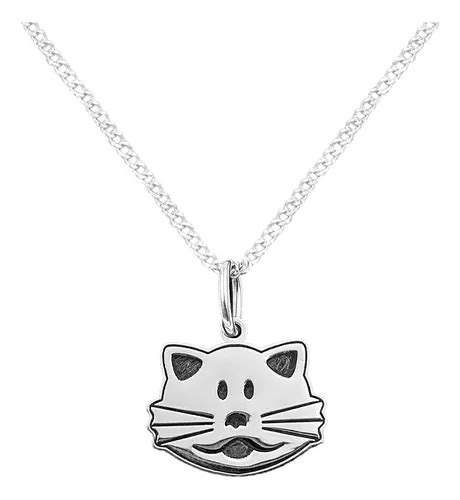 Dije Y Cadena Gato Cara Caricatura G Plata Envio Gratis Cuotas