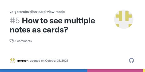 How To See Multiple Notes As Cards · Issue 5 · Yo Gotoobsidian Card