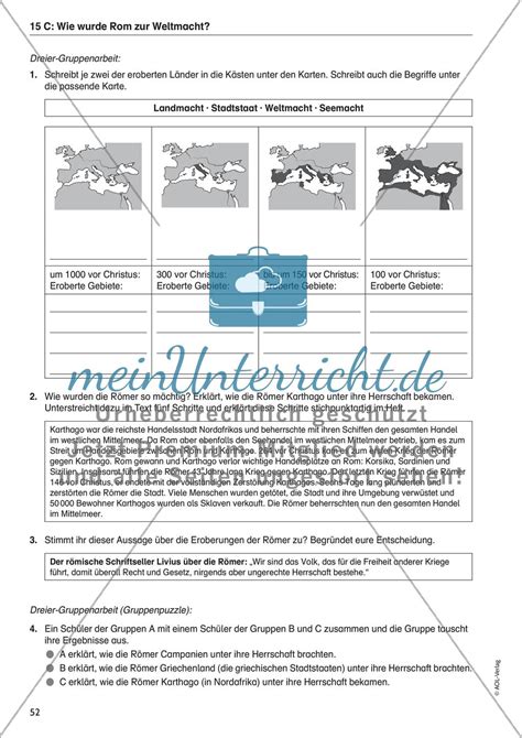 Arbeitsblätter Römer Teil 3 meinUnterricht