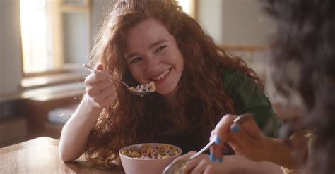 A Woman Holding A Spoonful Of Cereals Free Stock Video Footage Royalty