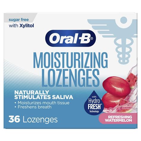 Oral B Dry Mouth Lozenges Refreshing Watermelon 36 Ct