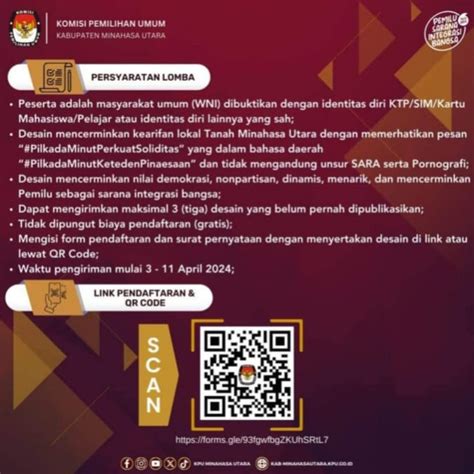 KPU Minut Gelar Sayembara Desain Maskot Serta Jingle Pilkada 2024