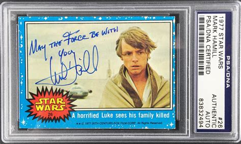 Lot Detail Mark Hamill Signed Topps Star Wars Card With May