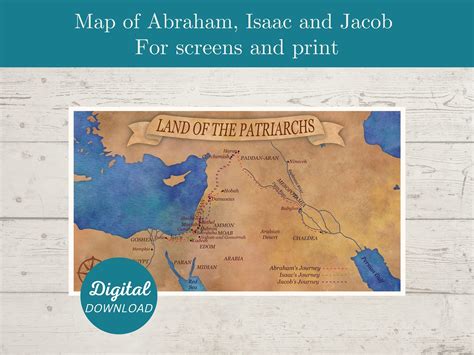 Map of Abraham's Journey, Map of Biblical Patriarchs, Old Testament Map ...