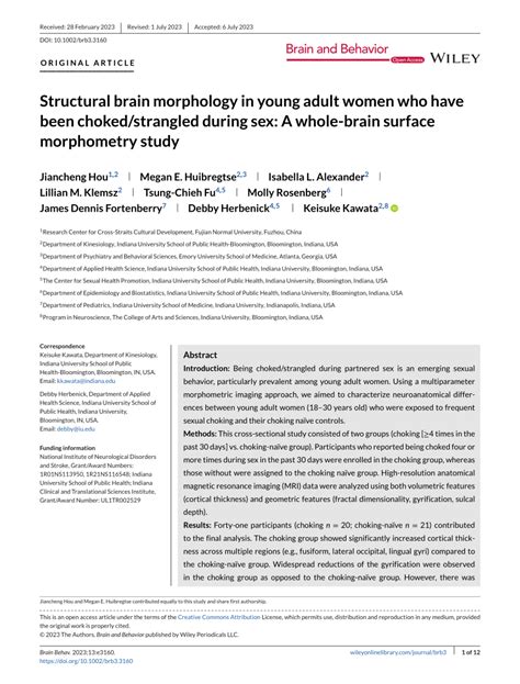 Pdf Structural Brain Morphology In Young Adult Women Who Have Been