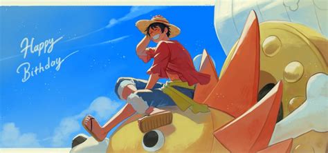 Monkey D Luffy And Thousand Sunny One Piece Drawn By Jennyandloiryan