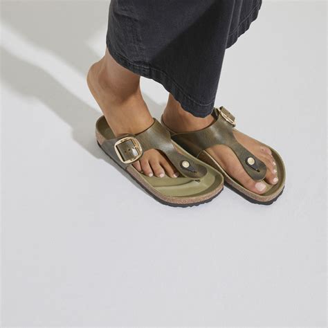 Gizeh Big Buckle Cuir Lisse Olive Green Birkenstock