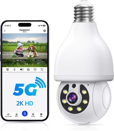 Amazon NoahTec Light Bulb Security Camera 5G 2 4GHz WiFi 2K