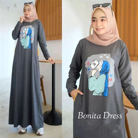 Jual GAMIS TERBARU BONITA BP MAXY GAMIS COMBED JUMBO BAHAN KAOS KATUN