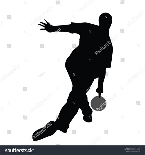 Man Silhouette Bowling Vector เวกเตอรสตอก ปลอดคาลขสทธ