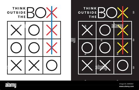 Tic Tac Toe Game Think Outside The Box Stock Vector Illustration On