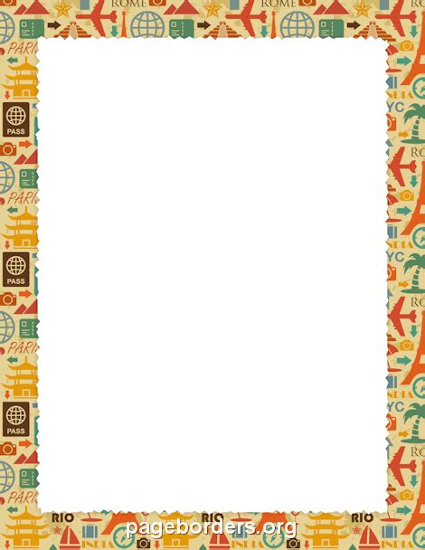 Travel Border Clip Art Borders Page Borders Border Templates