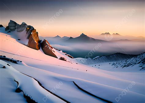 Winter White Snow Covered Mountains Landscape Nature Background Winter