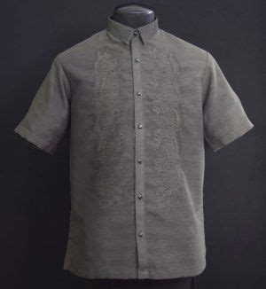 Gray Organza Barong Tagalog 3570 Barongs R Us Barong Tagalog