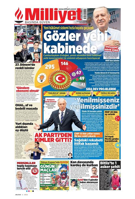 Gazete manşetleri 26 Haziran 2018 Hürriyet Sözcü Posta Internet Haber