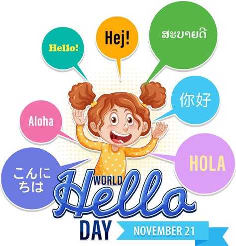 World hello day poster design 14074317 Vector Art at Vecteezy