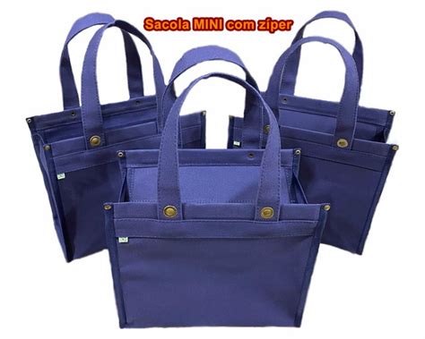 Sacola Tote Ecobag Mini Azul Z Per No Elo Craftwork Trabalhos