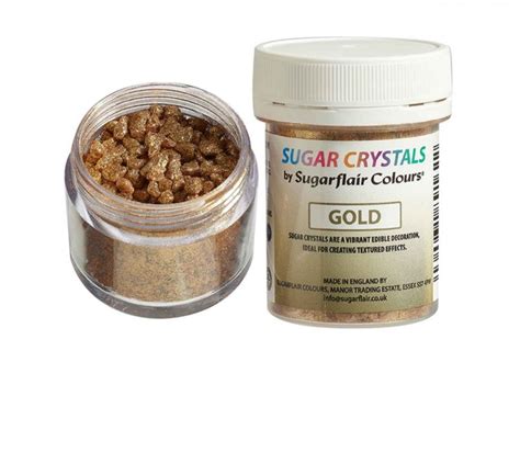 Sugarflair Gold Sugar Crystals 40g Edible Sprinkles Sugar Ice