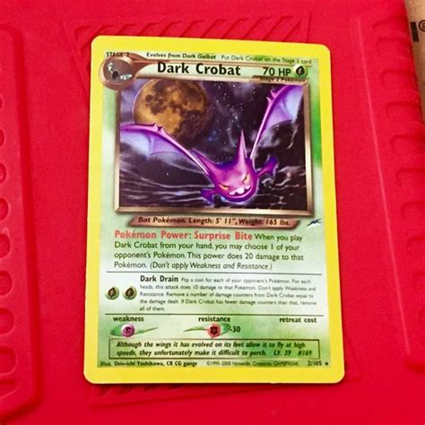 Pokemon Toys Pokemon Dark Crobat Holo Rare Card Neo Destiny