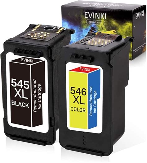 Evinki Remanufactured Ink Cartridges Replacement For Canon Pg 545xl Cl 546xl 545 546 Xl