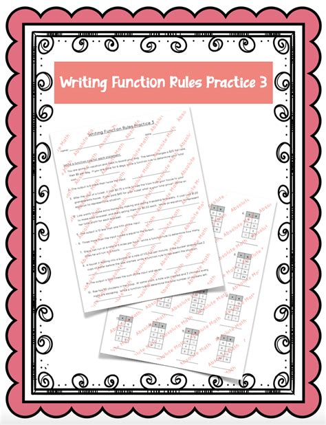 Writing Function Rules Practice 3 Teaching Resources