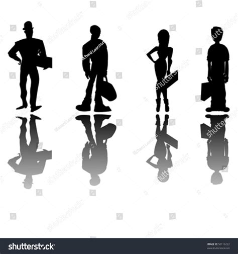 Business People Silhouettes Clip Art Cartoon Stock Vector (Royalty Free ...