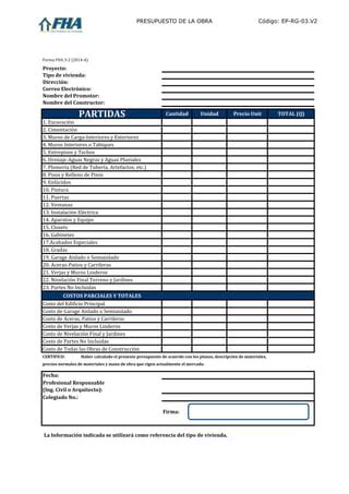 Forma Para Presupuestos PDF