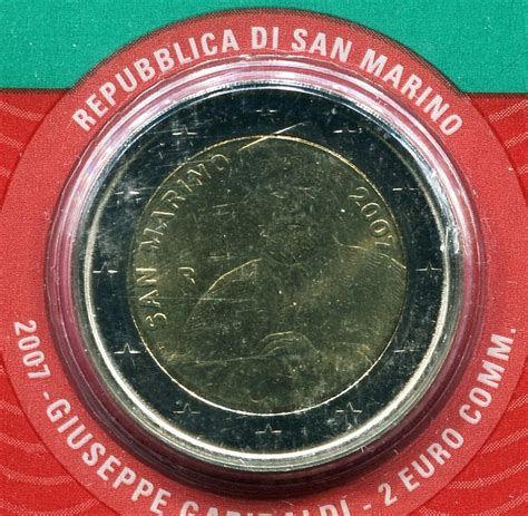 San Marino 2 Euro Gedenkmünze 2007 200 Geburtstag Guiseppe Garibaldi